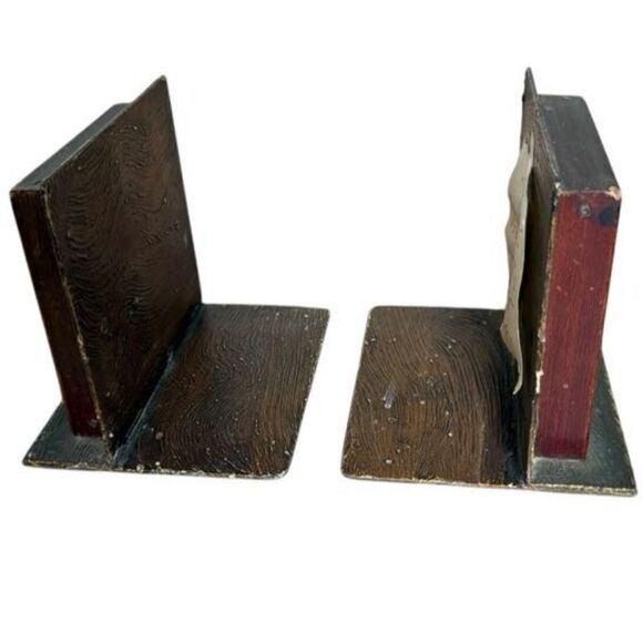 Antique Metal Book Ends George Martha Washington Silhouette 1930s Estate - Picture 7 of 11